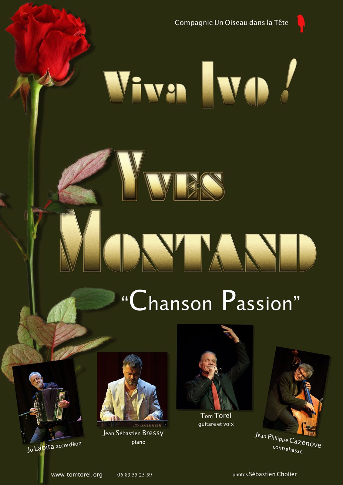 Affiche de Viva Ivo, le quartet de Tom Torel consacré à Yves Montand